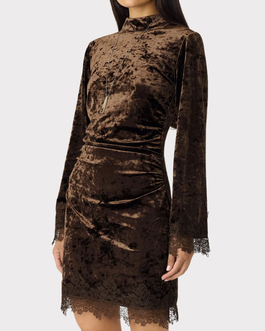 Yasvellia Ls Short Lace Dress