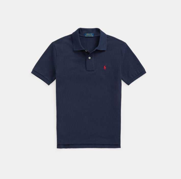 Cotton mesh polo shirt