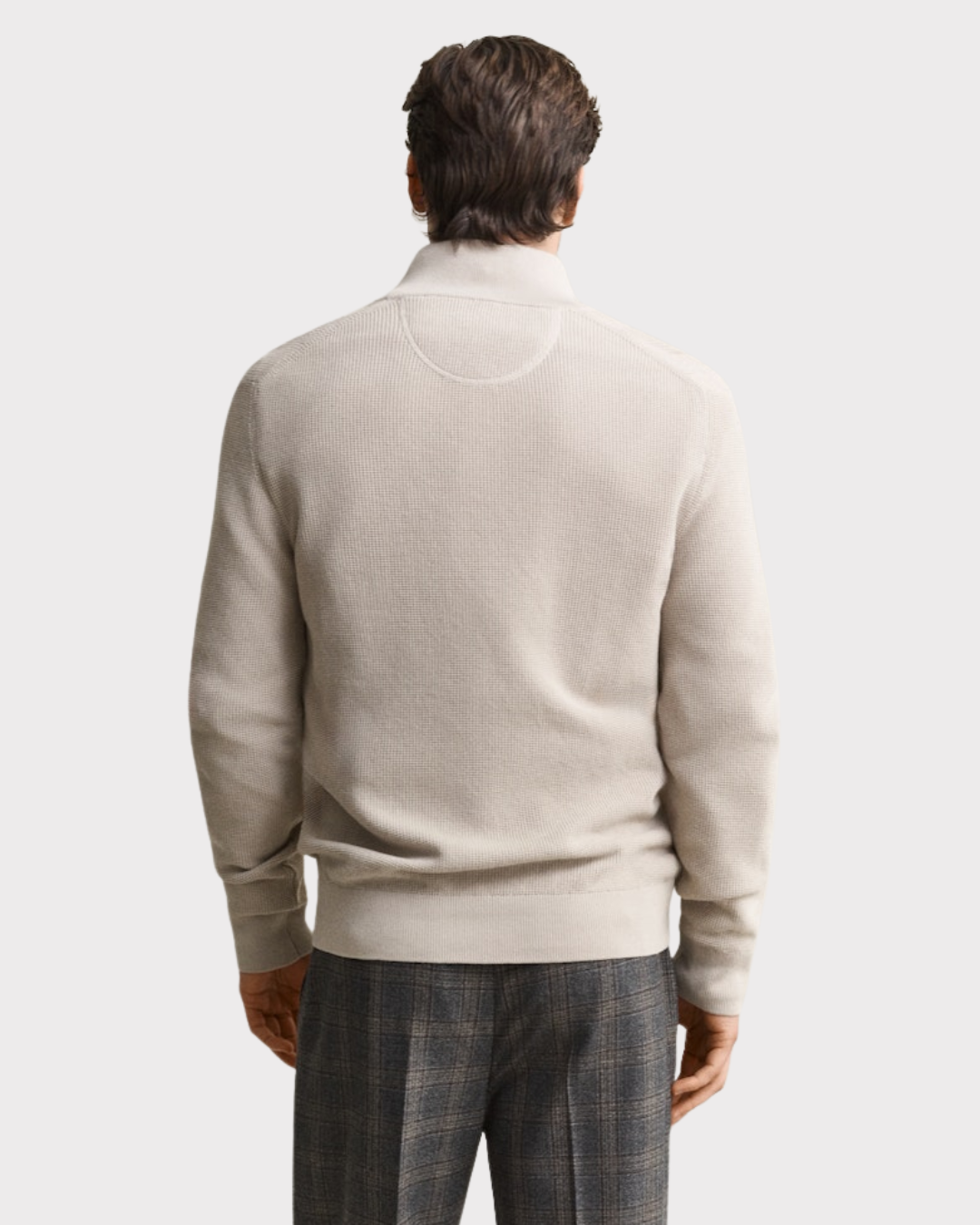 Waffle Knit Half-Zip Sweater