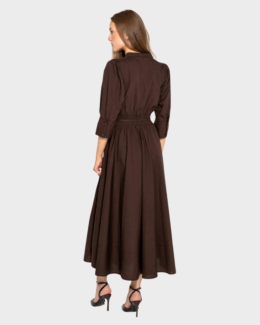 Maria Dress Chocolate Poplin