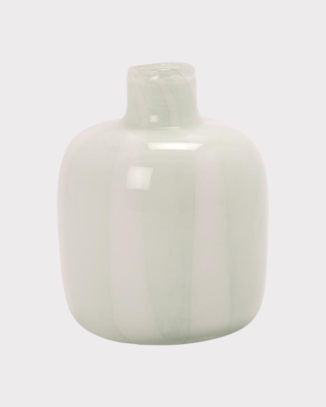 vase i glass lys mint/hvit