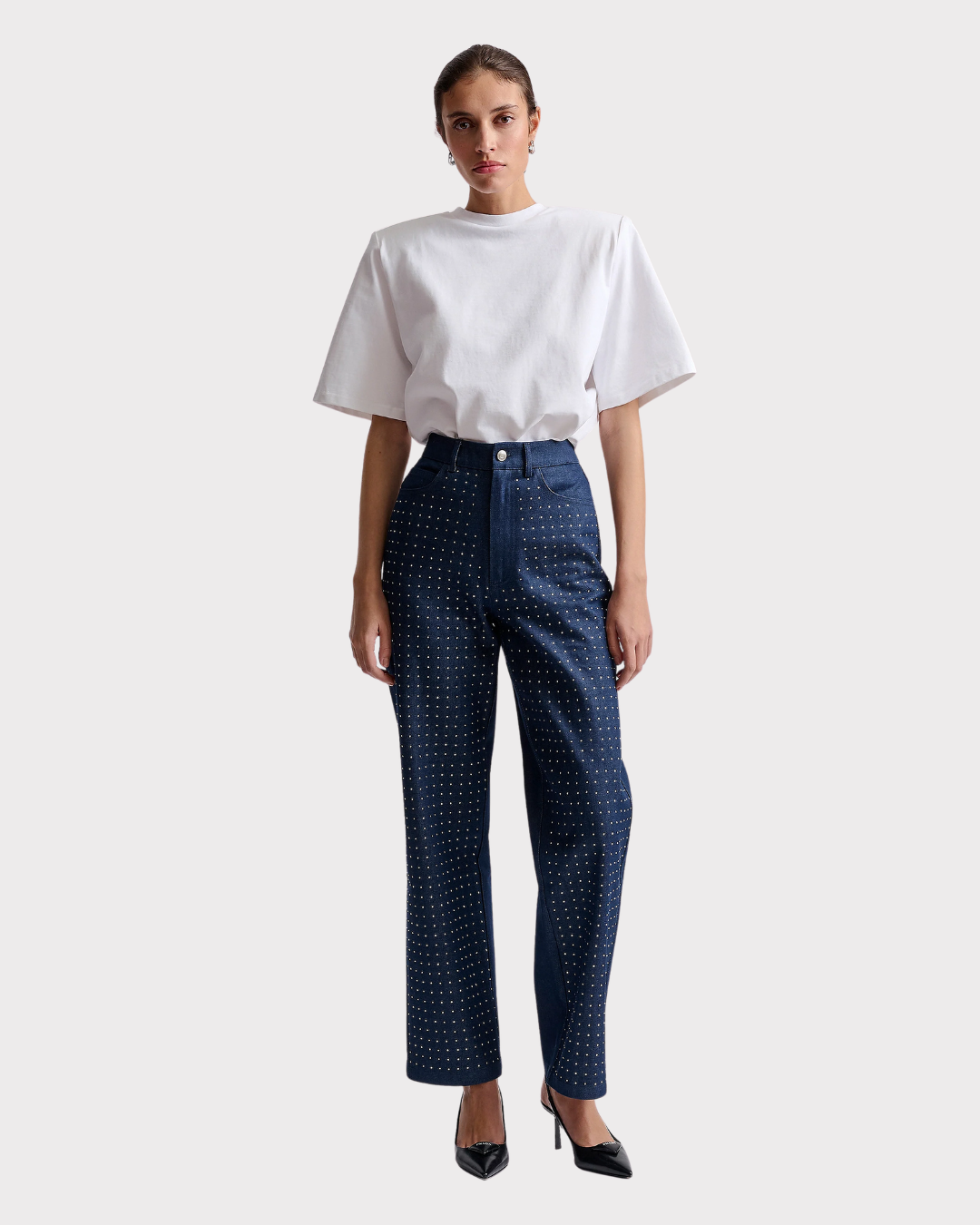 Kendra High-Waisted Rhinestone Jeans