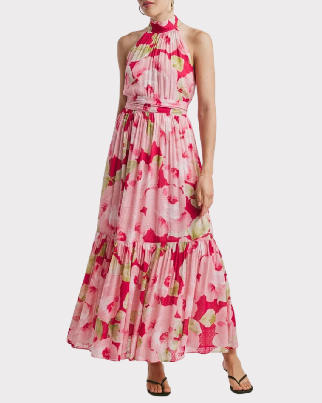 Dotted Georgette Halterneck Dress-Kjole-ByTimo-Aandahls
