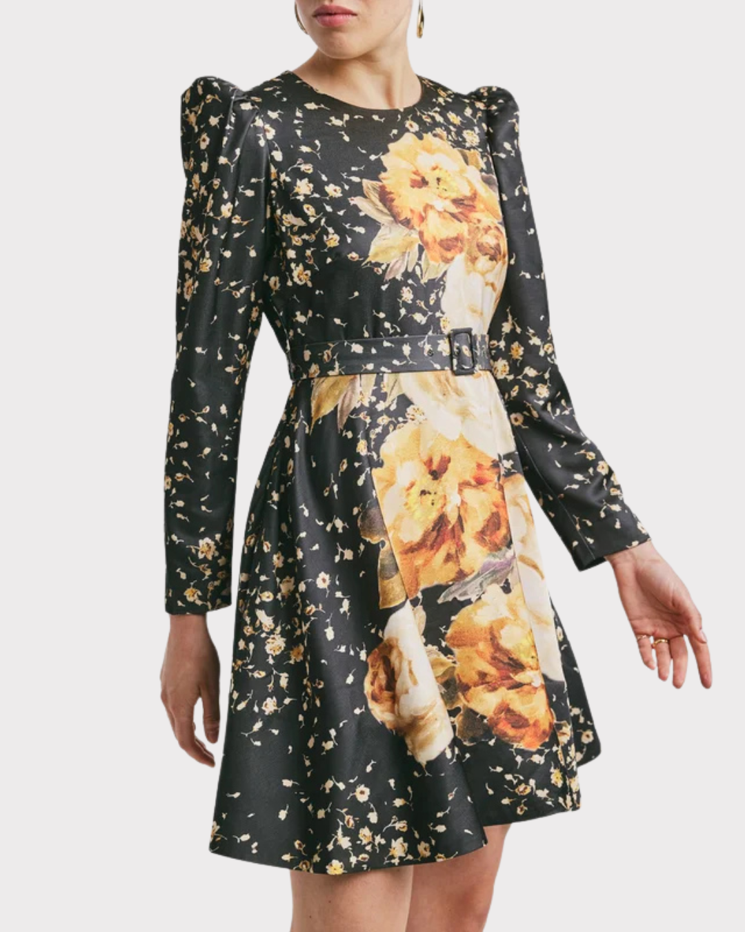 Tailored Satin Belt Dress-Kjole-ByTimo-Aandahls