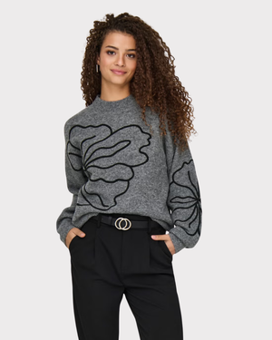 Jdyjella L/s Flower Pullover Knt Noos
