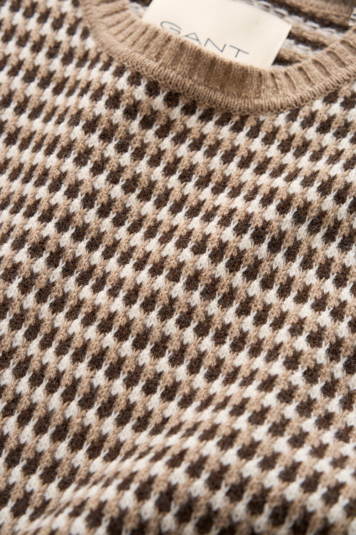 Textured 3 Tone Wool Blend C-Neck