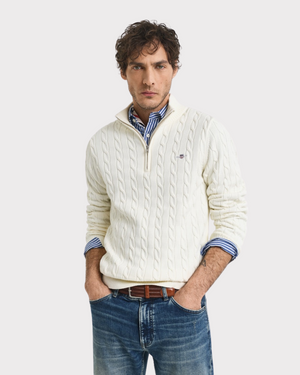 Cotton Cable Half-Zip