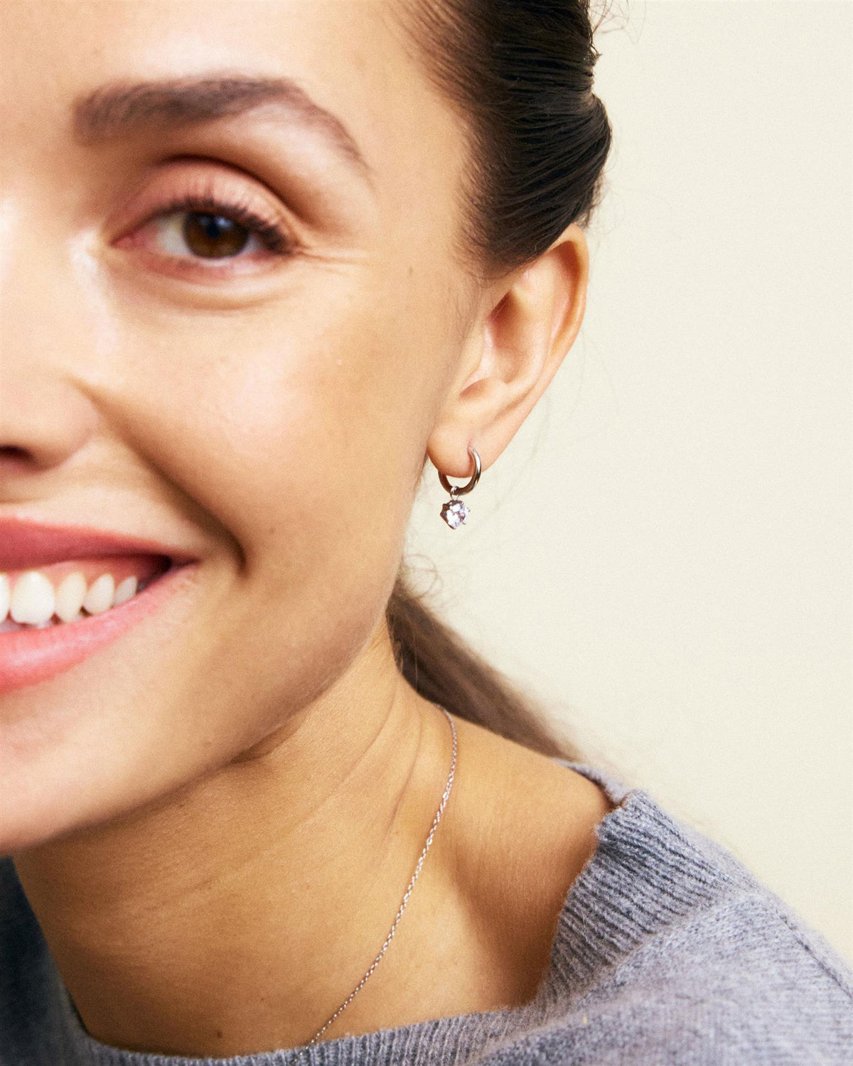 Crown Hoops Silver
