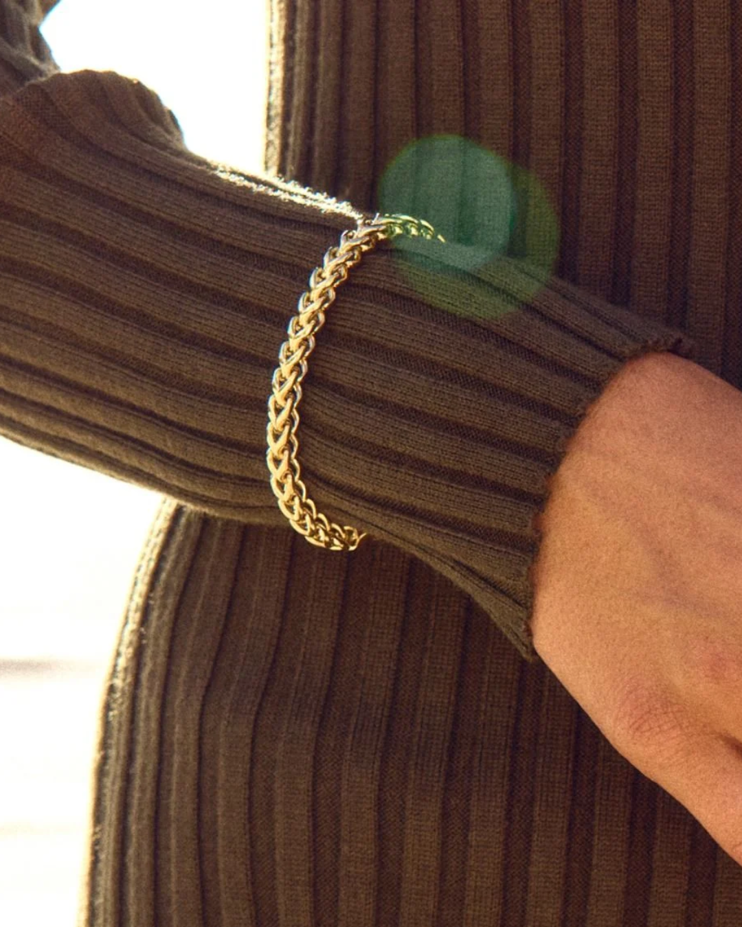 Spiga Chain Bracelet Gold Small-Smykke-Edblad-Aandahls