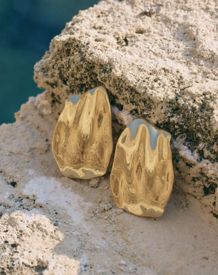 Tidal Studs L Gold-Smykke-Edblad-Aandahls