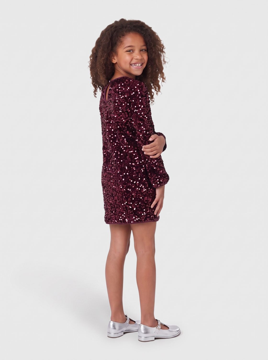 Kogconfidence Ls Seq Flrd Dress Jrs Grl