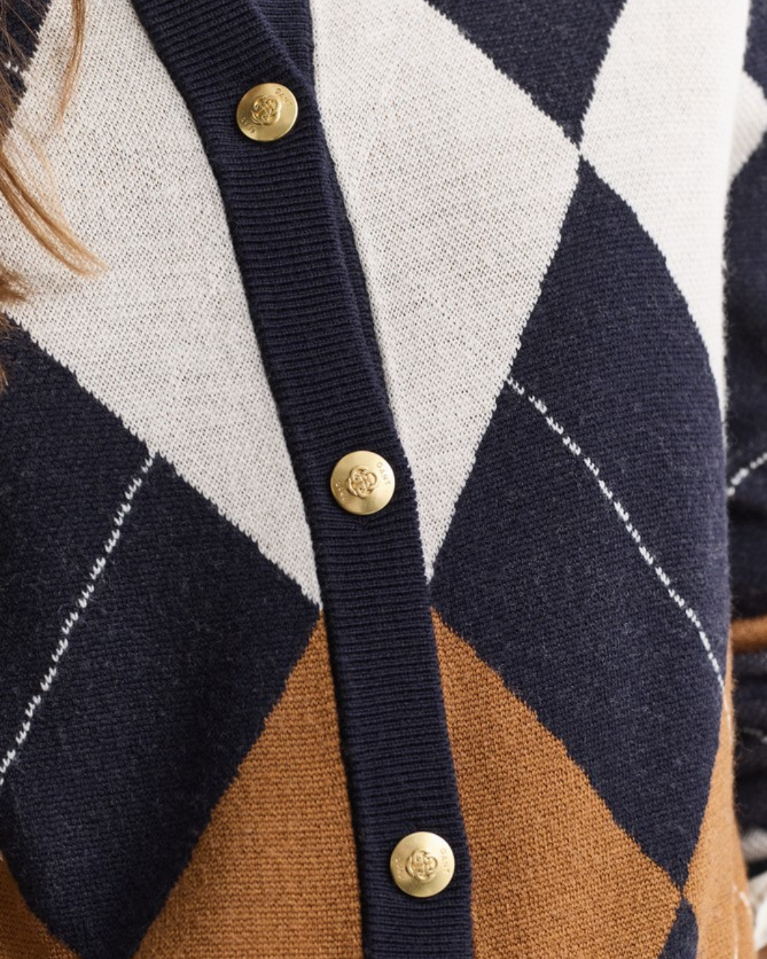 Argyle C-Neck Cardigan