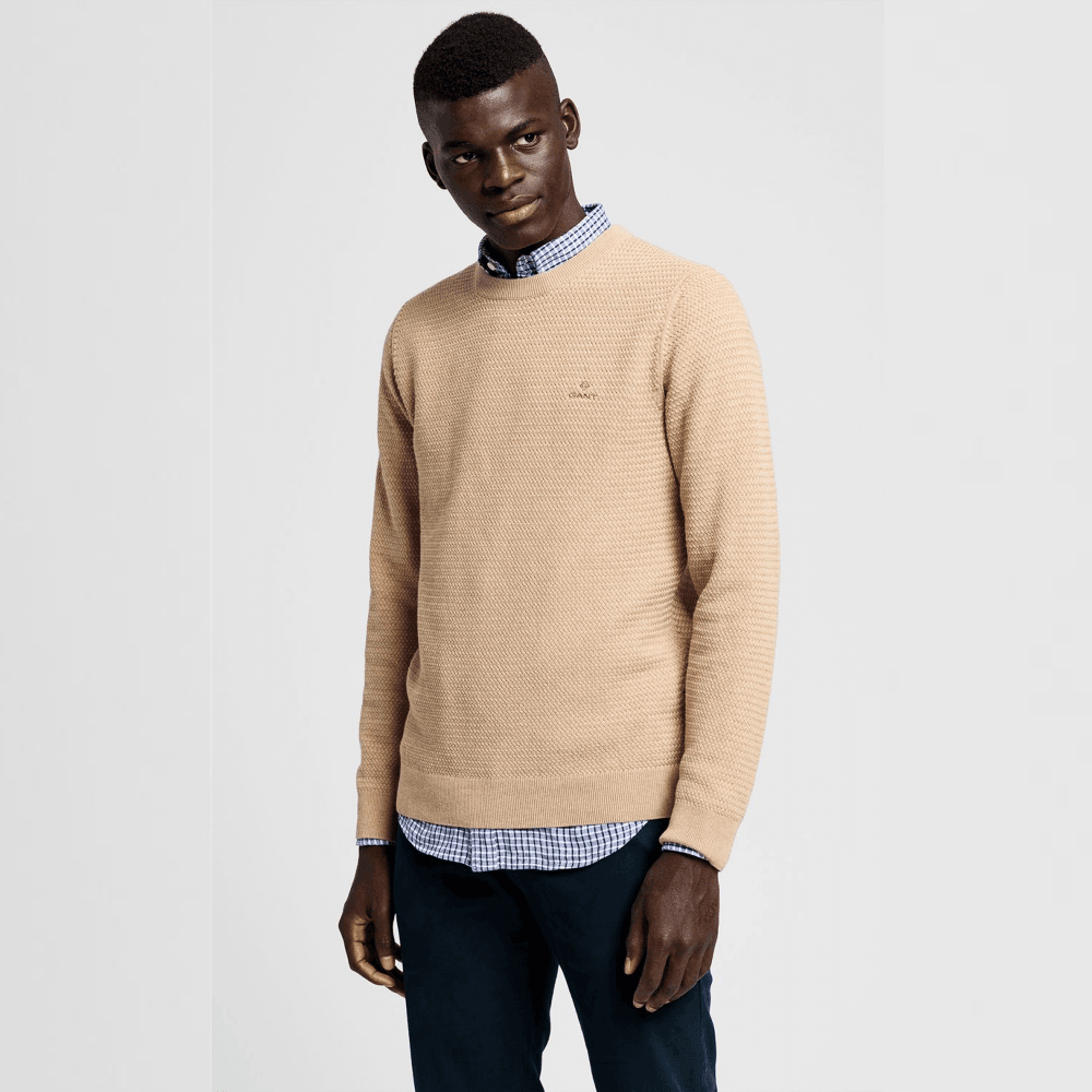 Basketweave c-neck-Genser-Gant-Aandahls