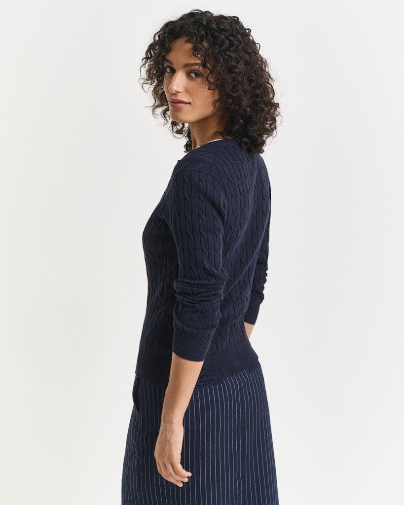 Bomullskabelstrikket Cardigan Med Stretch-Cardigan-Gant-Aandahls