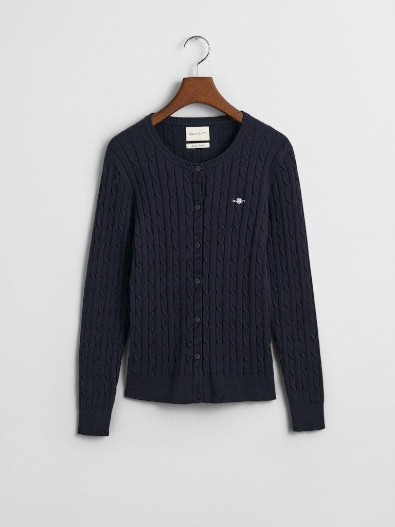 Bomullskabelstrikket Cardigan Med Stretch-Cardigan-Gant-Aandahls