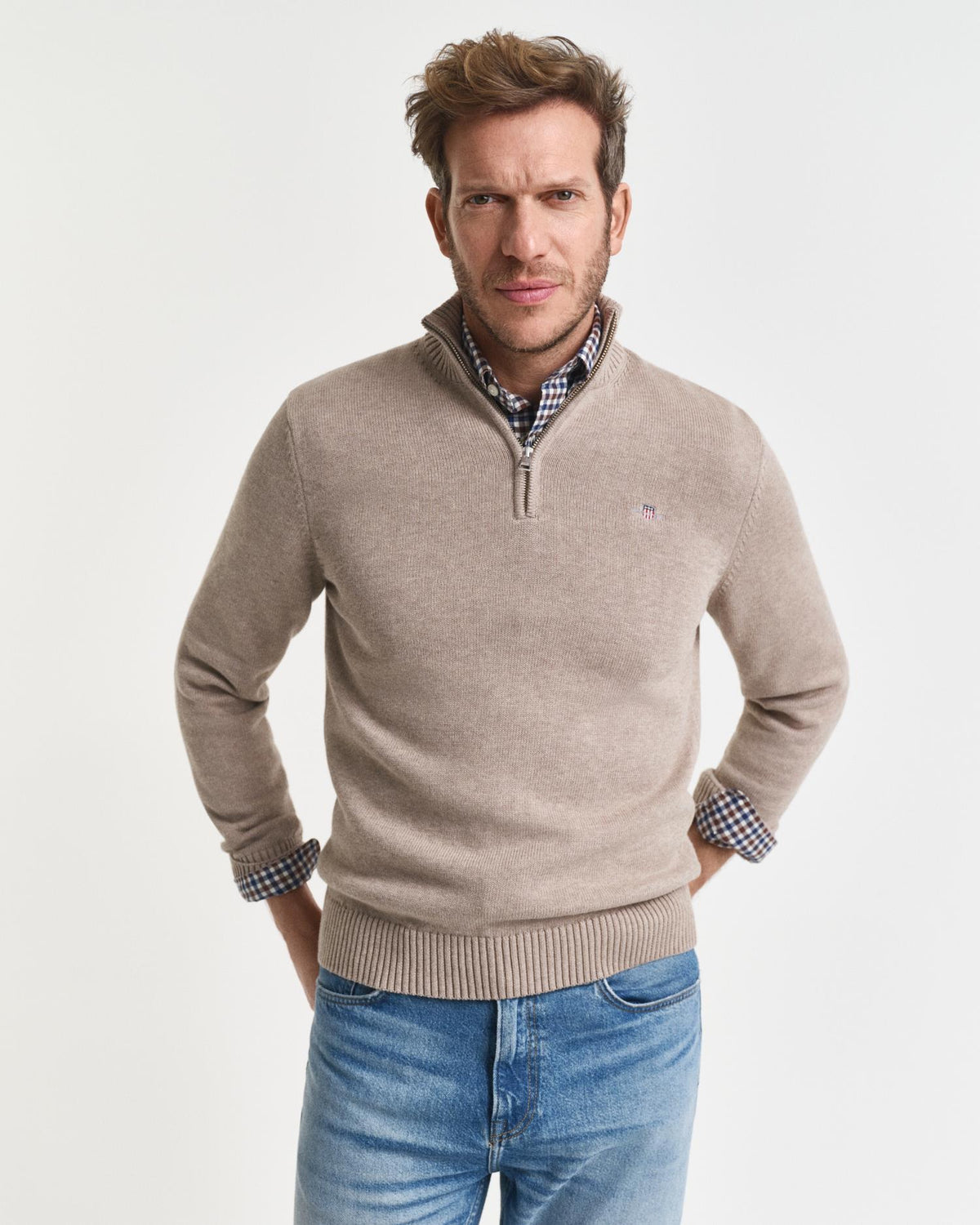 Casual Cotton Half Zip-Genser-Gant-Aandahls