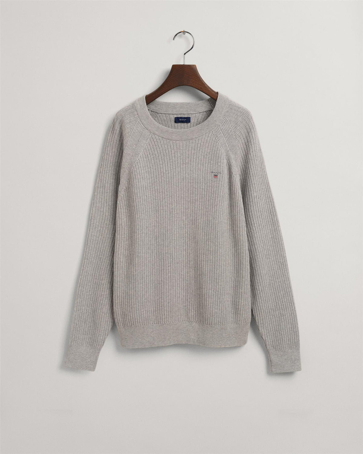 CASUAL COTTON RIBBED C-NECK-Strikk-Gant-Aandahls