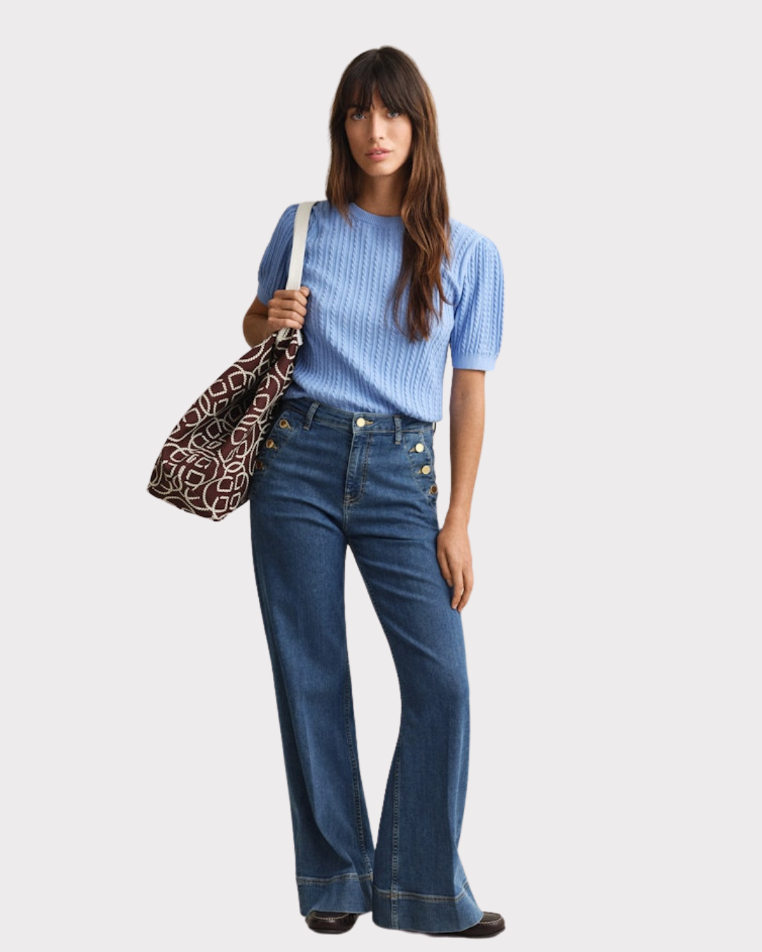 Cotton Cable C-Neck Ss-Genser-Gant-Aandahls