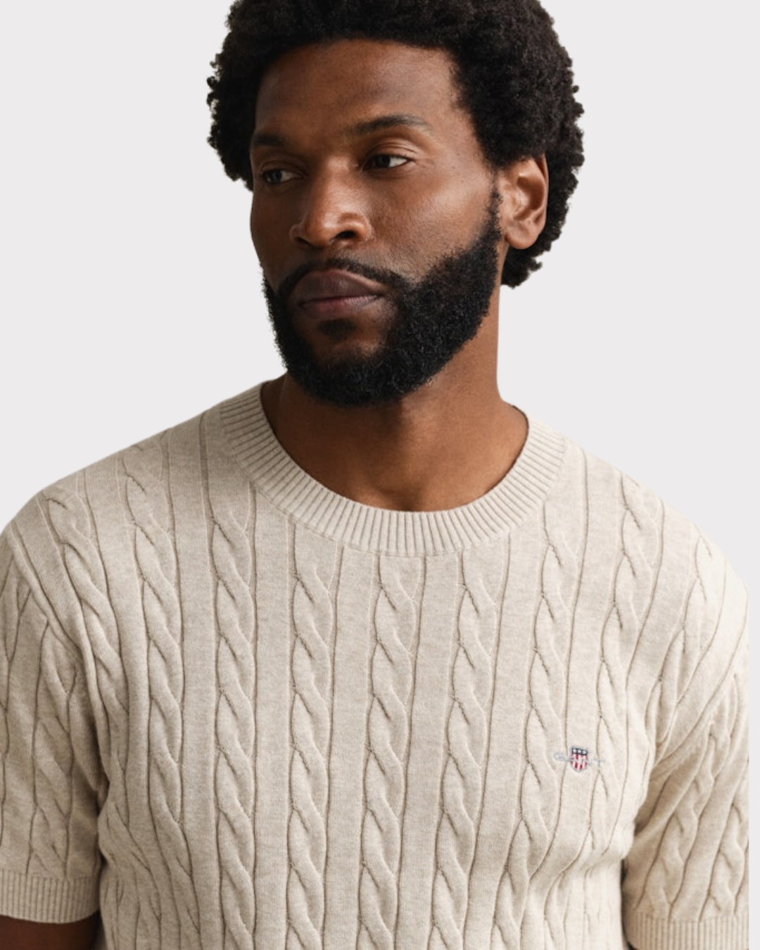 Cotton Cable Ss C-Neck-Overdel-Gant-Aandahls