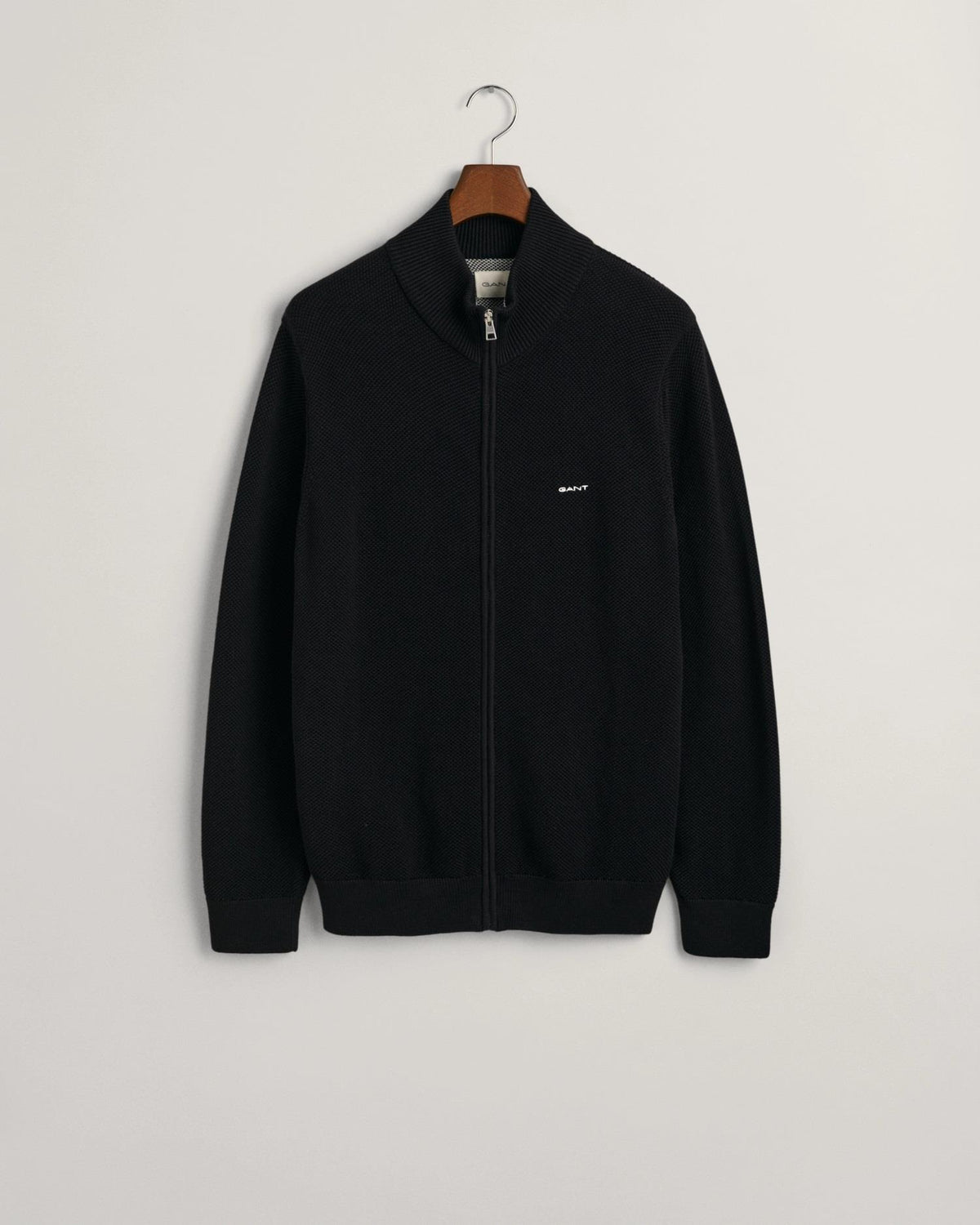Cotton Pique Zip Cardigan-Cardigan-Gant-Aandahls