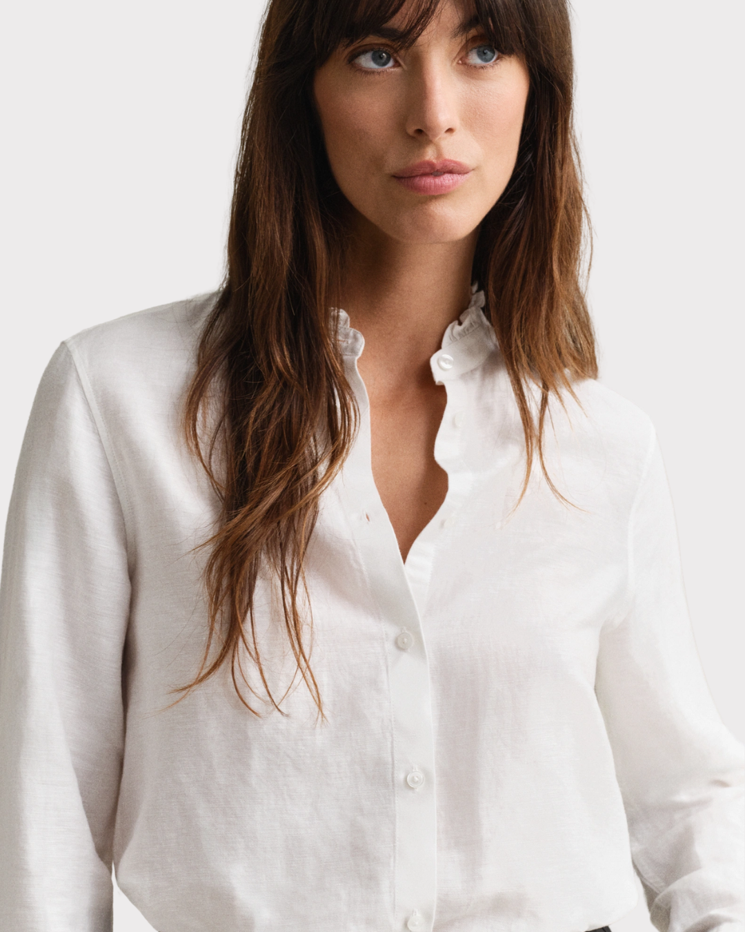 CTN Linen Frill collar blouse-Skjorte-Gant-Aandahls