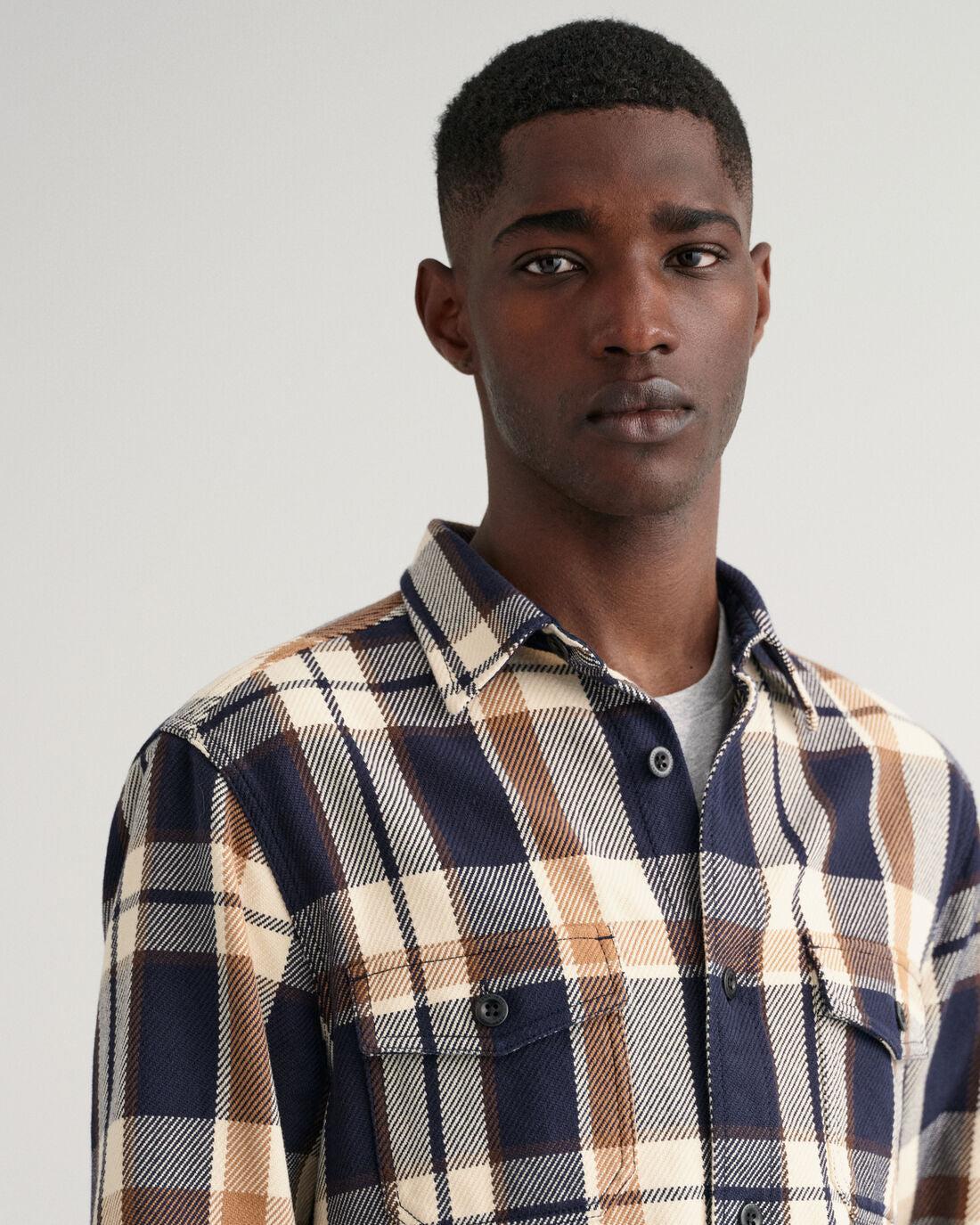 D1. HEAVY TWILL CHECK OVERSHIRT-Skjorter-Gant-Aandahls