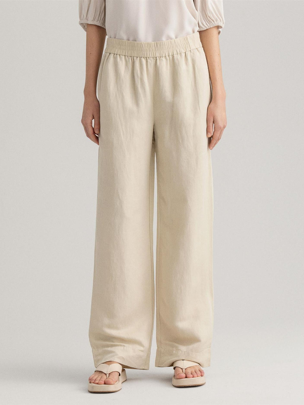 D2. LINEN VISCOSE PULL-ON PANTS-Bukser-Gant-Aandahls