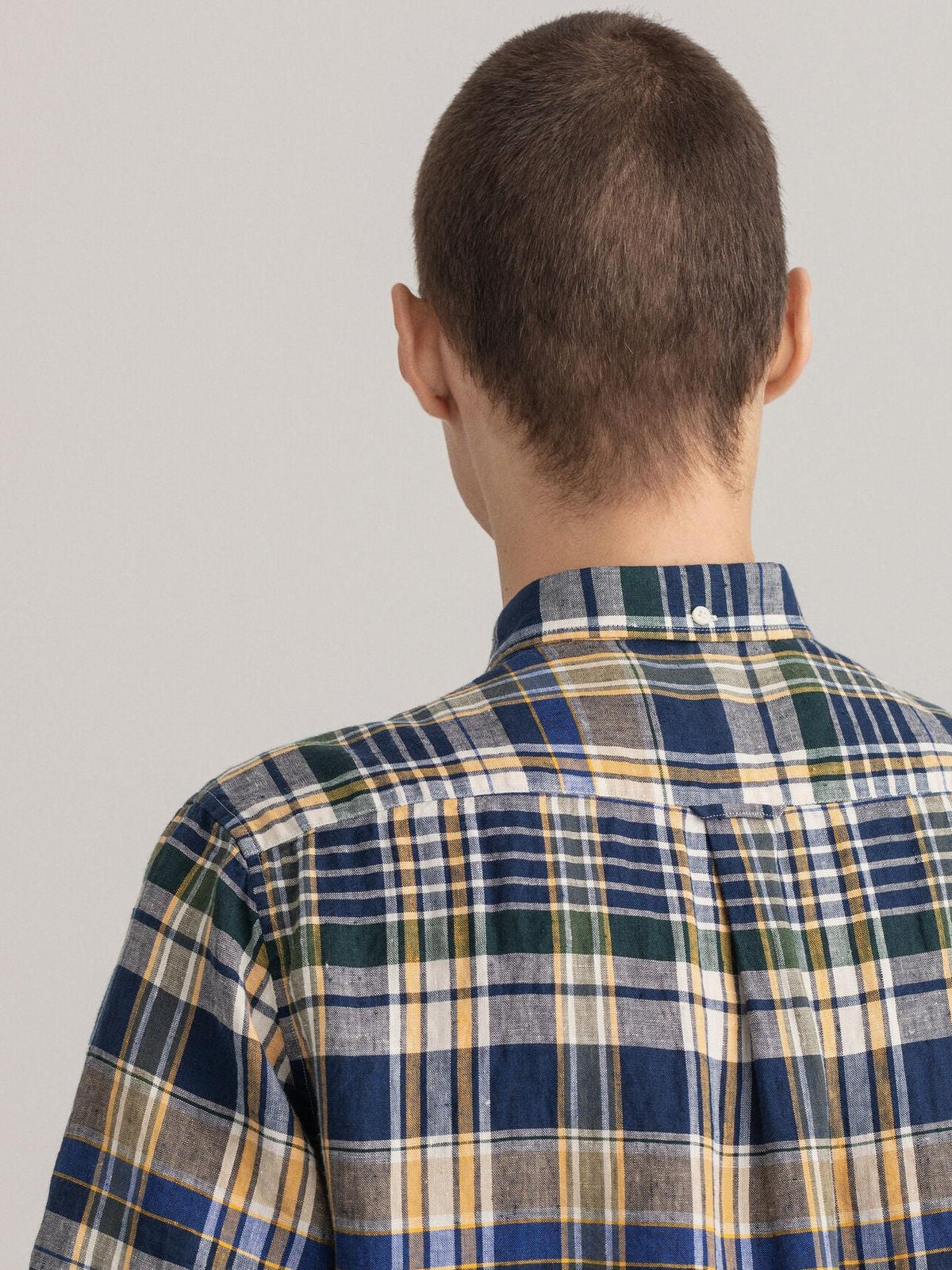 D2. REG LINEN MADRAS SS BD-Skjorter-Gant-Aandahls