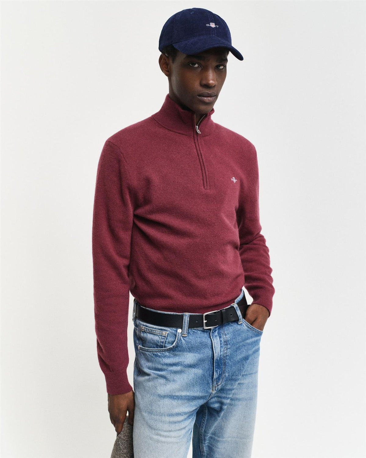 Extrafine lambswool half zip-Genser-Gant-Aandahls