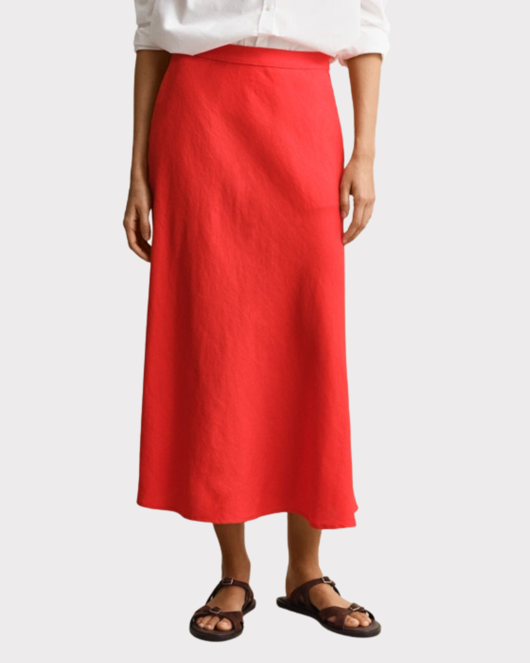 Flared Linen Blend Skirt-Skjørt-Gant-Aandahls