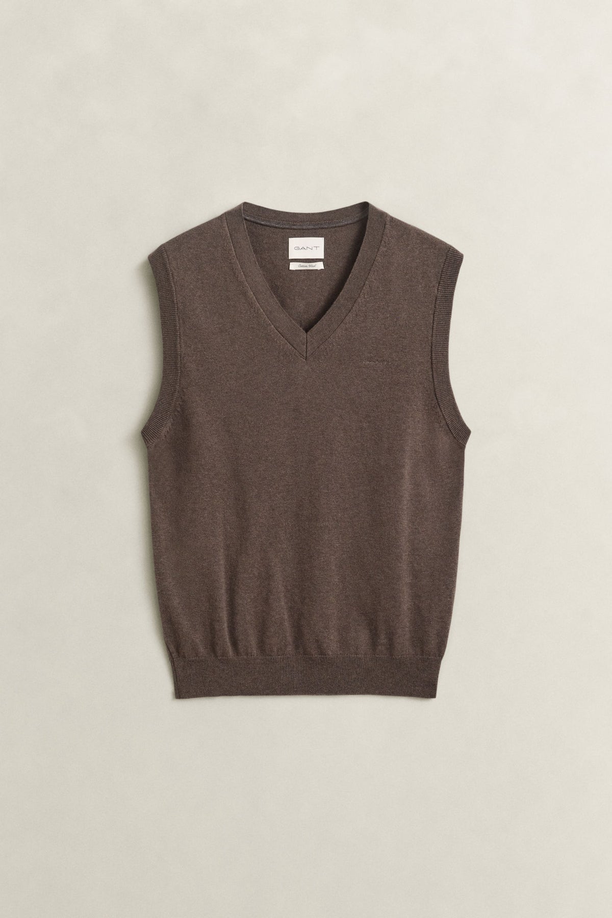 Bomull Og Ull V-Hals Vest