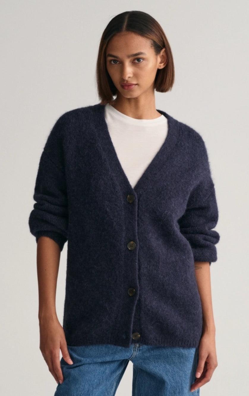 Hairy Texture v-Neck-Cardigan-Gant-Aandahls