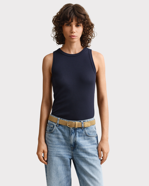High Neck Rib Tank Top