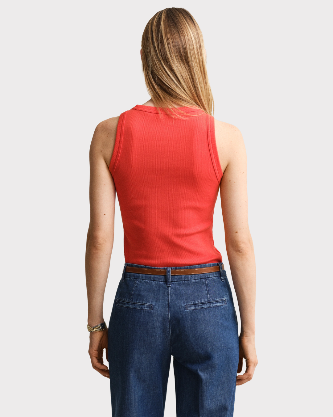 High Neck Rib Tank Top