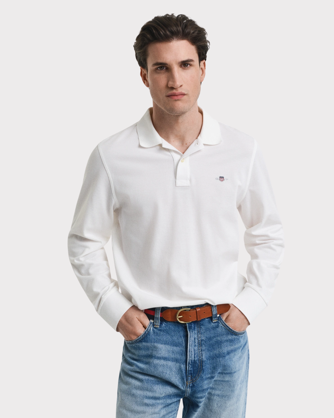 Klassisk Piquéskjorte Med Lange Ermer I Regular Fit