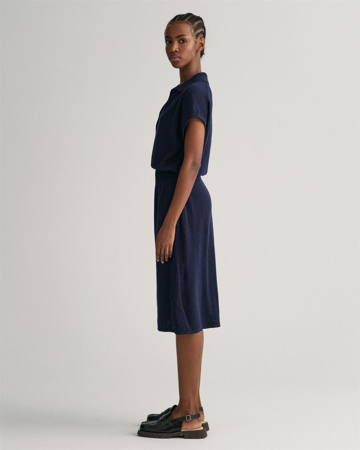LINEN-BLEND COLLAR DRESS-Kjole-Gant-Aandahls