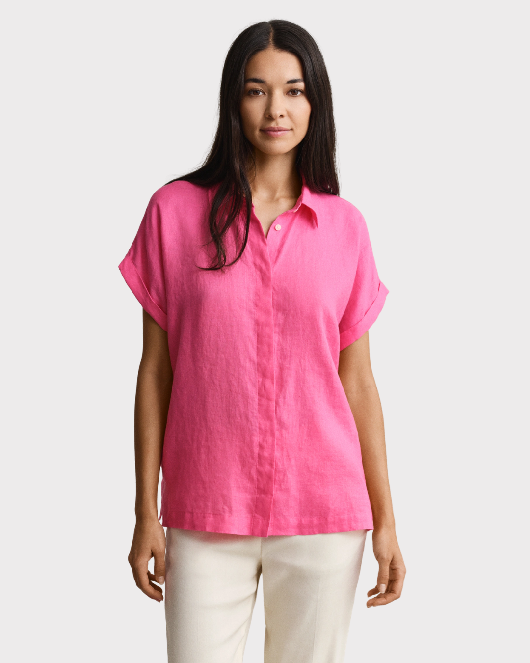Linen Cap Sleeve Shirt