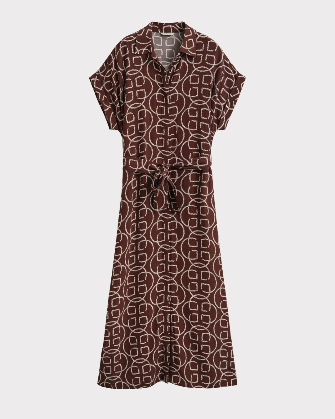 Monogram Print Cap Sleeve Dress-Kjole-Gant-Aandahls