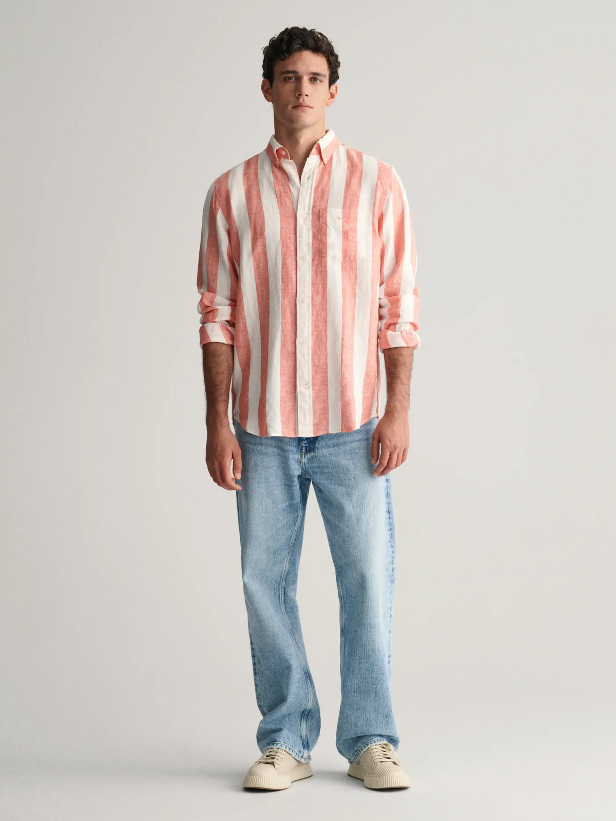 REG BOLD STRIPE LINEN SHIRT-Skjorter-Gant-Aandahls