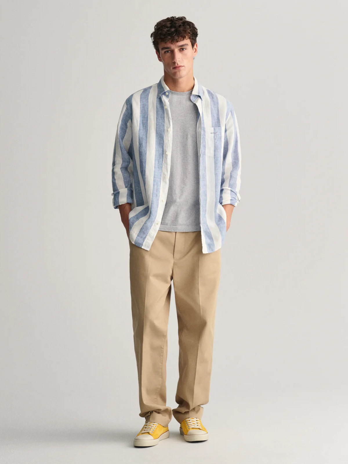 Reg Bold Stripe Linen Shirt-Skjorter-Gant-Aandahls