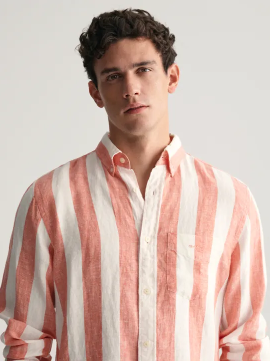 REG BOLD STRIPE LINEN SHIRT-Skjorter-Gant-Aandahls