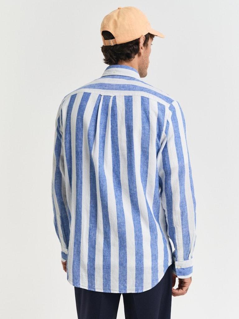 Reg cotton linen bold stripe shirt-Skjorte-Gant-Aandahls