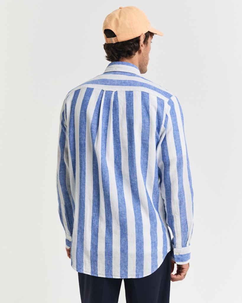 Reg cotton linen bold stripe shirt