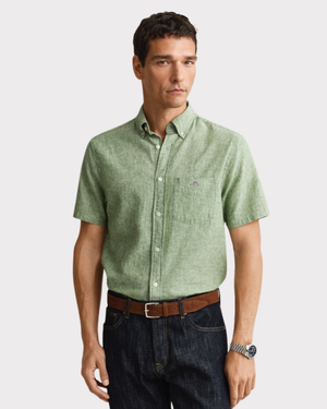 Reg Cotton Linen Ss Shirt