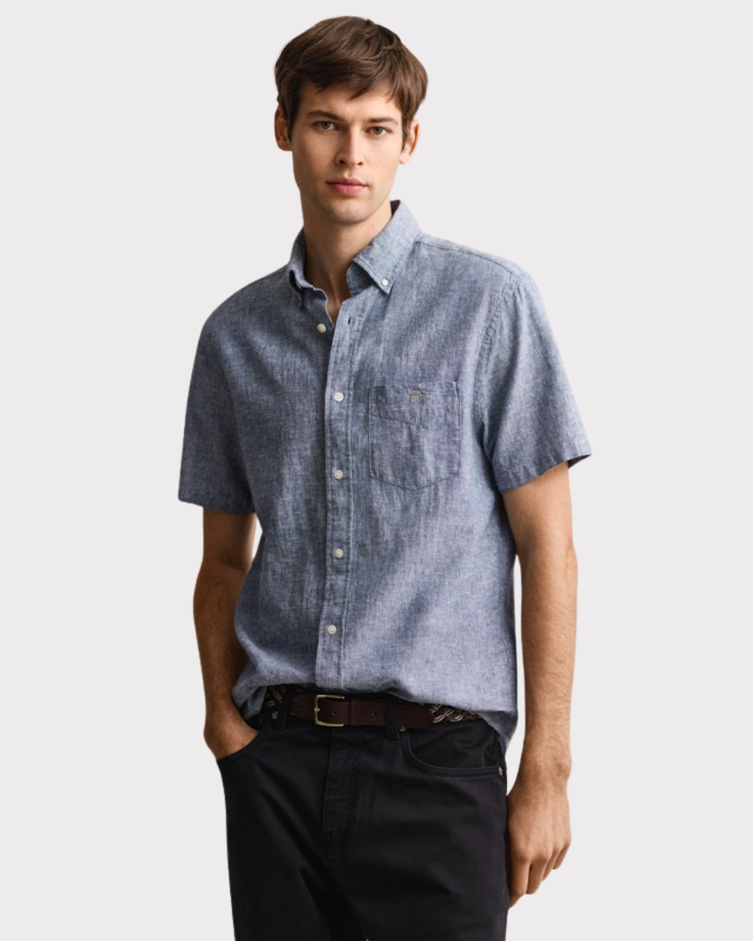 Regular Cotton Linen Short Sleeve Shirt