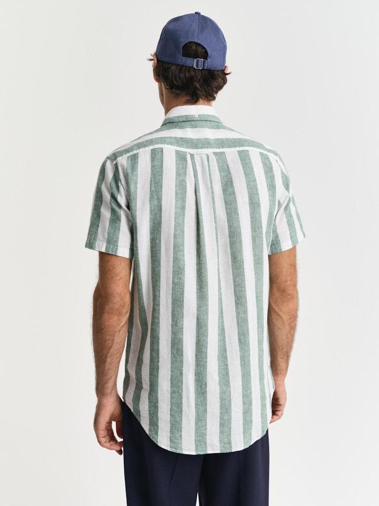 Reg cotton linen stripe ss shirt-Skjorte-Gant-Aandahls