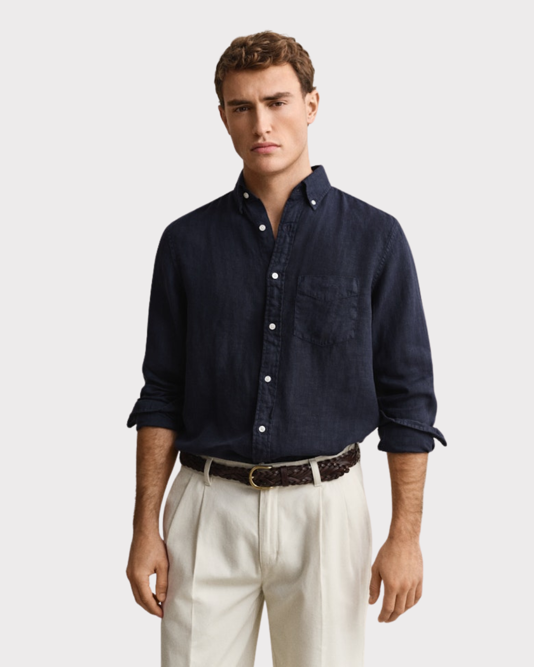 Reg Gmnt Dyed Linen Shirt-Skjorte-Gant-Aandahls