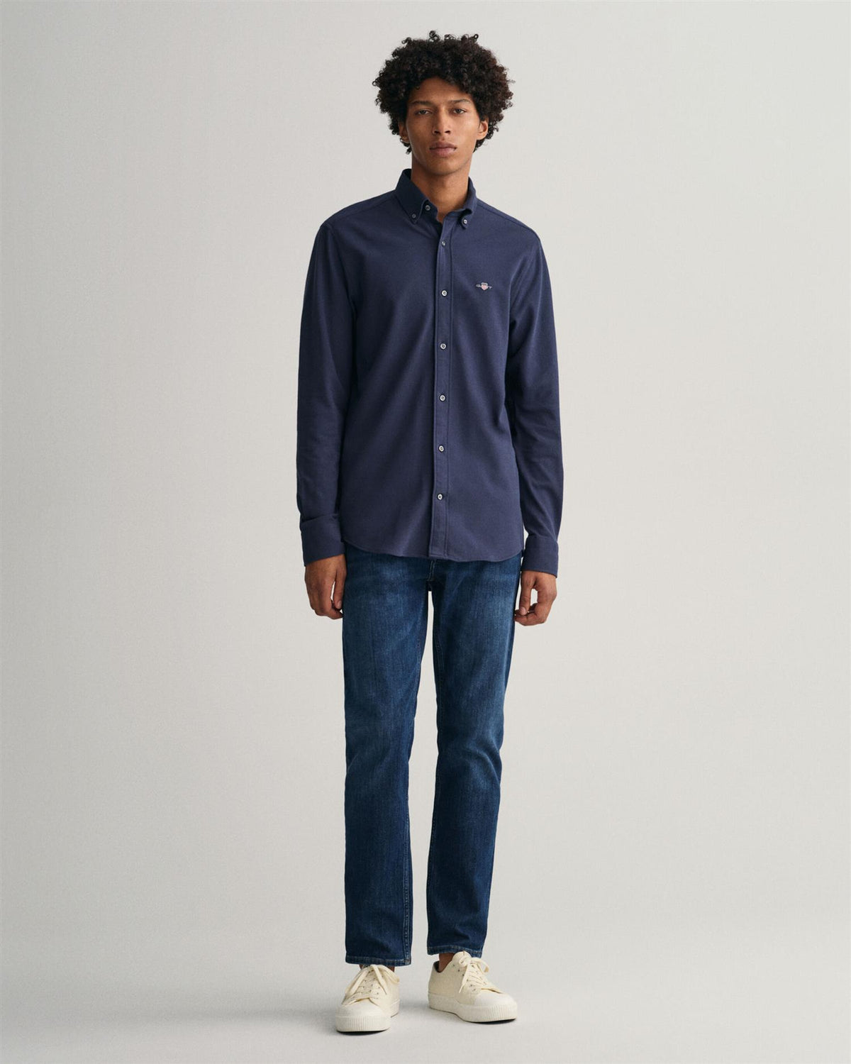 Reg jersey pique shirt-Skjorter-Gant-Aandahls
