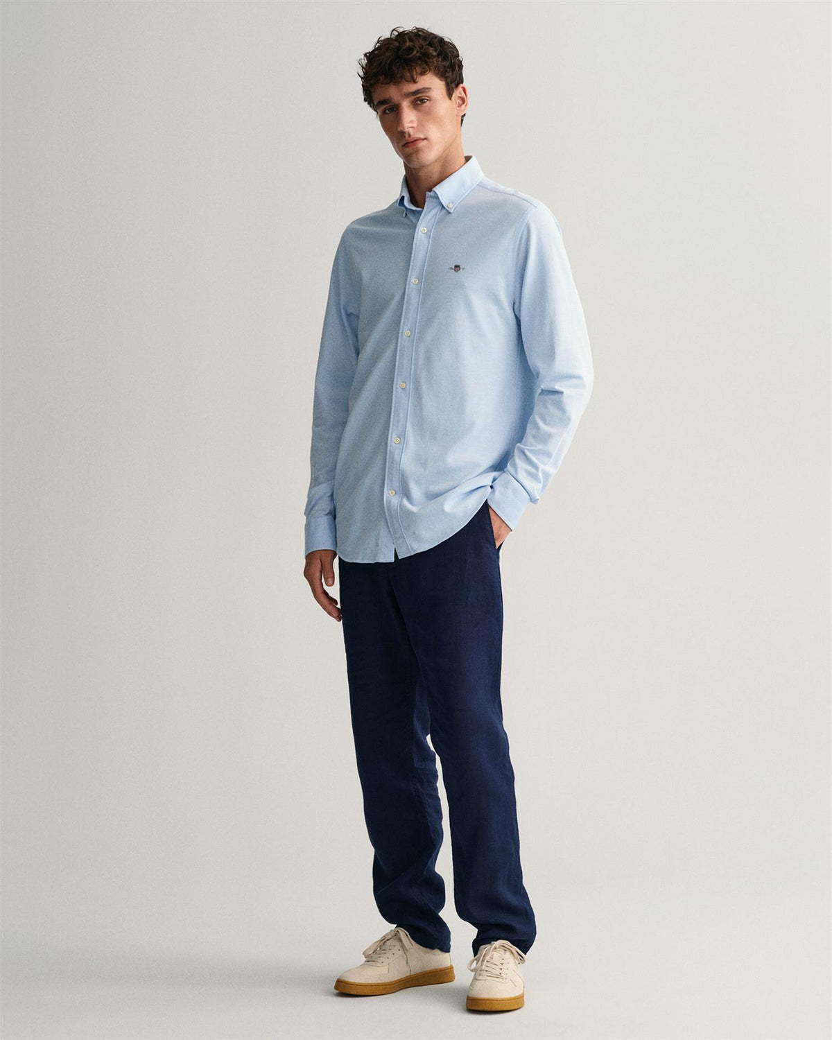 Reg jersey pique shirt-Skjorter-Gant-Aandahls