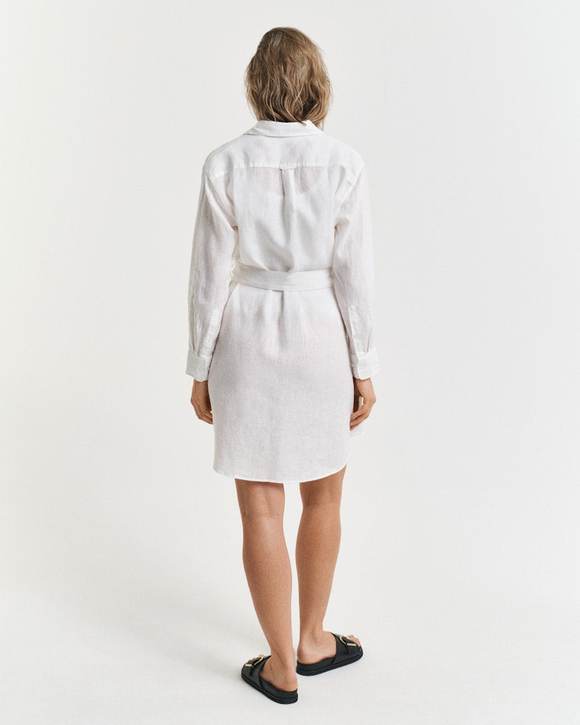 Reg  Linen Belted Shirt Dress